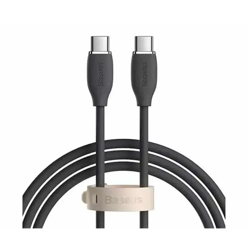 Jelly Liquid Silica Gel Fast Charging Data Cable Type-C To Type-C 100w 1.2M Black   CAGD030001